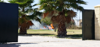 El fuego causa daños de consideración en una finca del termino municipal de Huévar