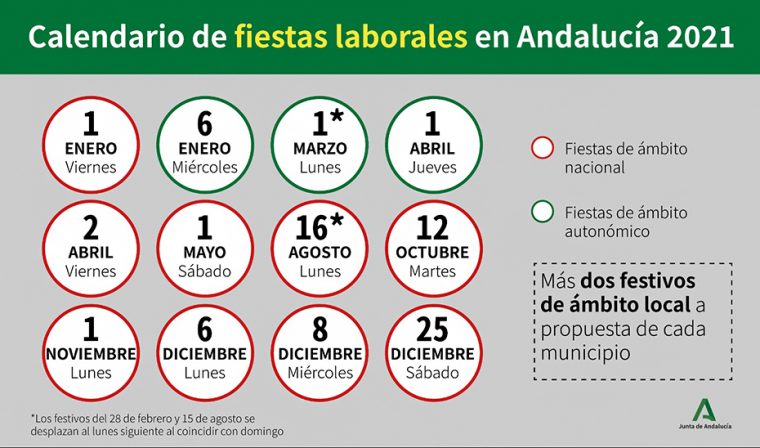 Aprobado El Calendario Laboral De Andalucía Para 2022 Días Festivos Y